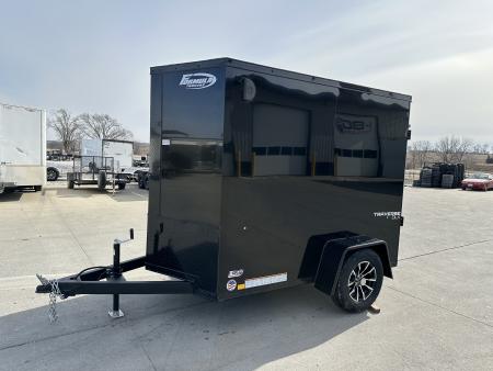 New 2026 Formula Traverse Blackout 5'x8' 3k Flat Top V-Nose Enclosed Cargo Trailer