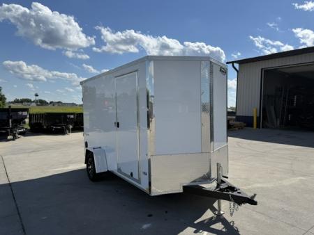 New 2026 Formula Traverse White 6'x12' 3k Flat Top V-Nose Enclosed Cargo Trailer