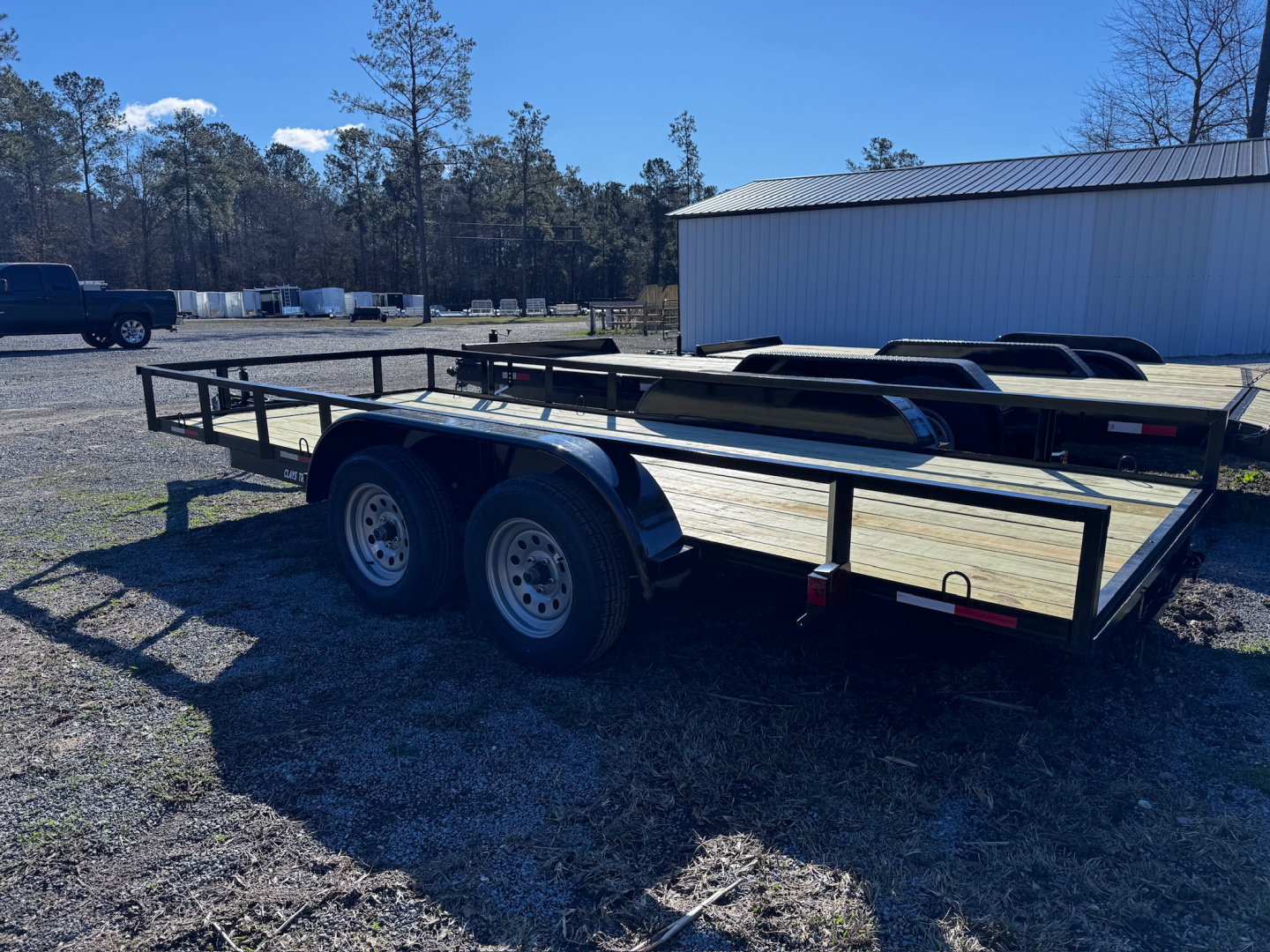 New 2026 Clay's Trailers 76x16 7k slide in ramps utility trailer