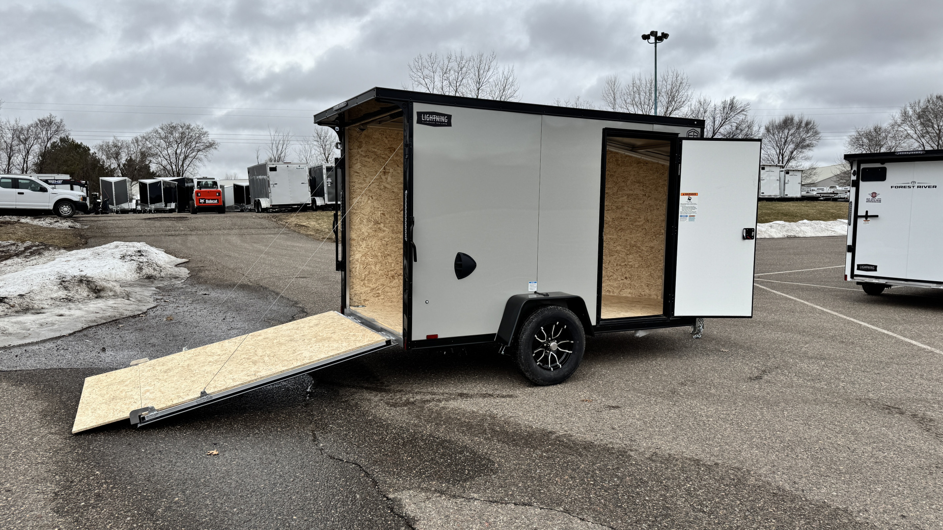 New 2026 Lightning 6X10 Cargo / Enclosed Trailer- Rear Ramp door! Blackout Package!