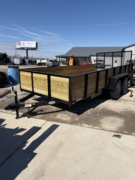 New 2026 AMO UT162 Utility Trailer 76X16 TA HIGH SIDES (GVW:7000)