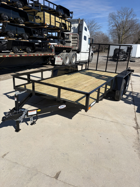 New 2026 AMO UT142 Utility Trailer 76X14 LOWSIDE TA (GVW:7000) BLACK