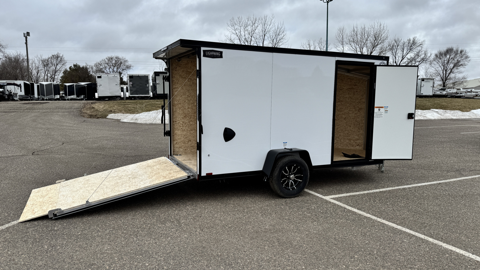 New 2026 Lightning 6x12 Enclosed Aluminum Cargo Trailer - RAMP DOOR!