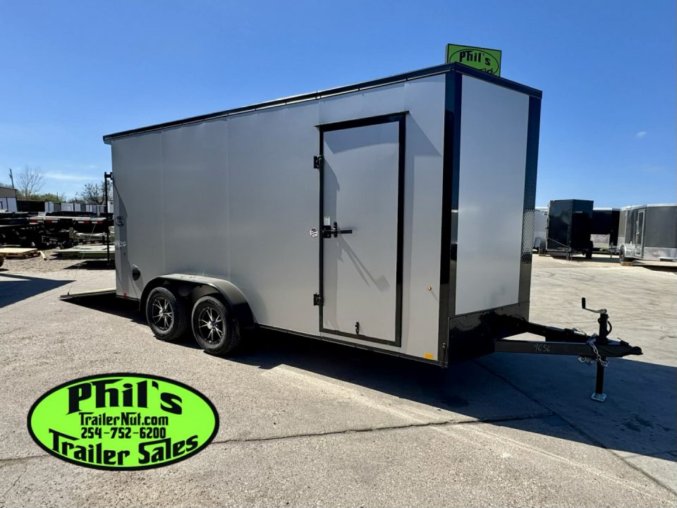 New Pace American 7X16 Cargo / Enclosed Trailer .080 SCREWLESS EXTERIOR GREAT FOR GRAPHICS! REAR WING!! LIMITED TIME SPECIAL ALUMINUM WHEEL UPGRADE!