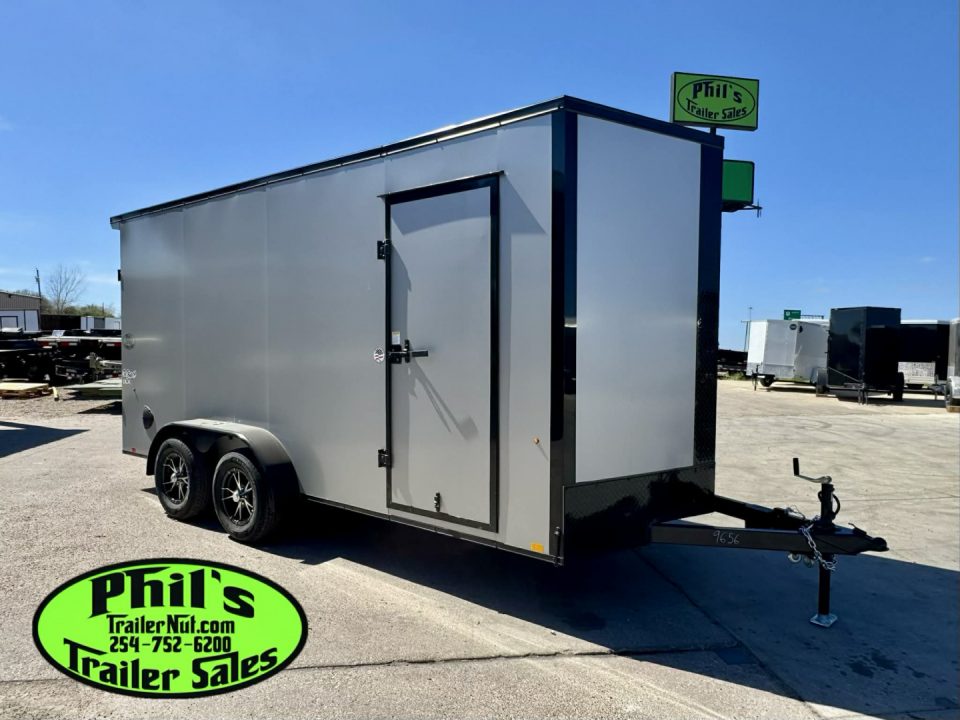 New Pace American 7X16 Cargo / Enclosed Trailer .080 SCREWLESS EXTERIOR GREAT FOR GRAPHICS! REAR WING!! LIMITED TIME SPECIAL ALUMINUM WHEEL UPGRADE!