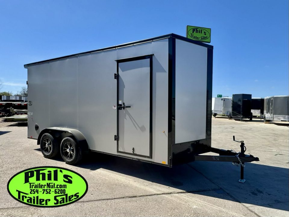 New Pace American 7X16 Cargo / Enclosed Trailer .080 SCREWLESS EXTERIOR GREAT FOR GRAPHICS! REAR WING!! LIMITED TIME SPECIAL ALUMINUM WHEEL UPGRADE!