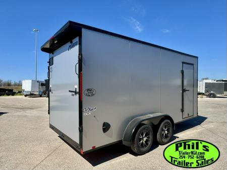 New Pace American 7X16 Cargo / Enclosed Trailer .080 SCREWLESS EXTERIOR GREAT FOR GRAPHICS! REAR WING!! LIMITED TIME SPECIAL ALUMINUM WHEEL UPGRADE!