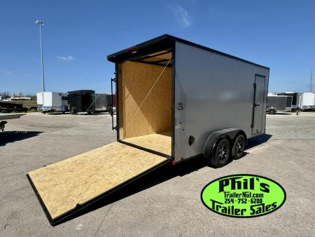New Pace American 7X16 Cargo / Enclosed Trailer .080 SCREWLESS EXTERIOR GREAT FOR GRAPHICS! REAR WING!! LIMITED TIME SPECIAL ALUMINUM WHEEL UPGRADE!