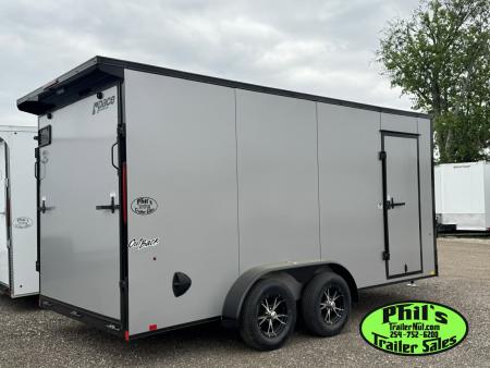 New Pace American 7X16 Cargo / Enclosed Trailer .080 SCREWLESS EXTERIOR GREAT FOR GRAPHICS! REAR WING!! LIMITED TIME SPECIAL ALUMINUM WHEEL UPGRADE!