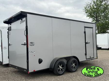 New Pace American 7X16 Cargo / Enclosed Trailer .080 SCREWLESS EXTERIOR GREAT FOR GRAPHICS! REAR WING!! LIMITED TIME SPECIAL ALUMINUM WHEEL UPGRADE!