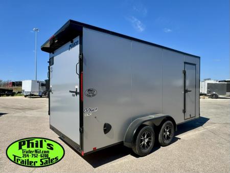 New Pace American 7X16 Cargo / Enclosed Trailer .080 SCREWLESS EXTERIOR GREAT FOR GRAPHICS! REAR WING!! LIMITED TIME SPECIAL ALUMINUM WHEEL UPGRADE!