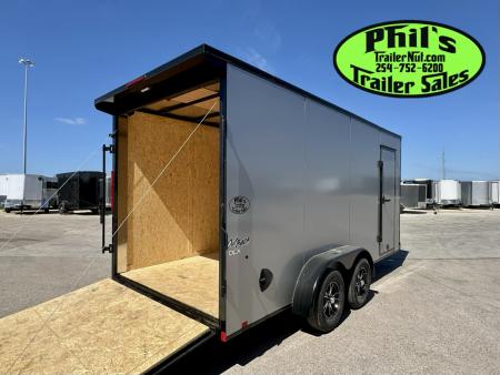 New Pace American 7X16 Cargo / Enclosed Trailer .080 SCREWLESS EXTERIOR GREAT FOR GRAPHICS! REAR WING!! LIMITED TIME SPECIAL ALUMINUM WHEEL UPGRADE!