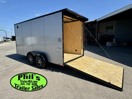 New Pace American 7X16 Cargo / Enclosed Trailer .080 SCREWLESS EXTERIOR GREAT FOR GRAPHICS! REAR WING!! LIMITED TIME SPECIAL ALUMINUM WHEEL UPGRADE!