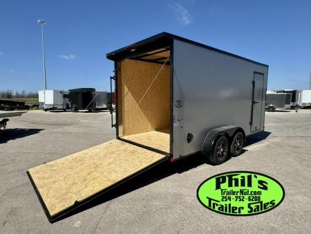 New Pace American 7X16 Cargo / Enclosed Trailer .080 SCREWLESS EXTERIOR GREAT FOR GRAPHICS! REAR WING!! LIMITED TIME SPECIAL ALUMINUM WHEEL UPGRADE!