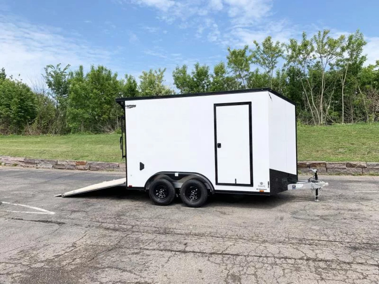 New Lightning 7.5x12 Enclosed Trailer - Rear Ramp- Blackout Package!