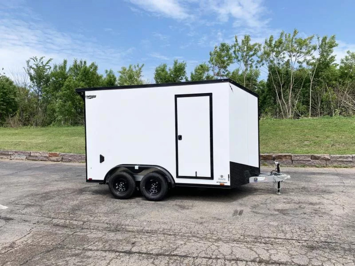 New Lightning 7.5x12 Enclosed Trailer - Rear Ramp- Blackout Package!