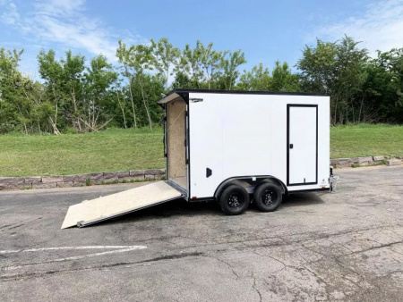 New Lightning 7.5x12 Enclosed Trailer - Rear Ramp- Blackout Package!