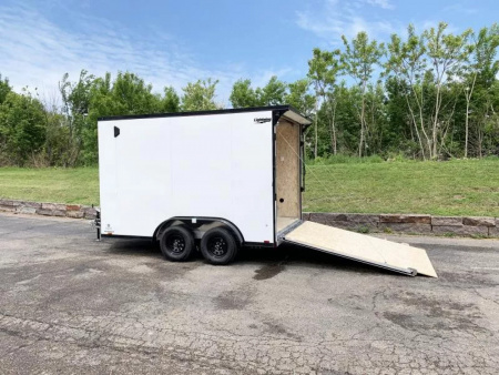 New Lightning 7.5x12 Enclosed Trailer - Rear Ramp- Blackout Package!