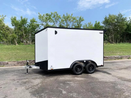 New Lightning 7.5x12 Enclosed Trailer - Rear Ramp- Blackout Package!