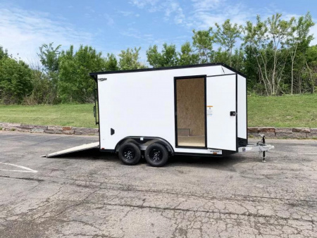 New Lightning 7.5x12 Enclosed Trailer - Rear Ramp- Blackout Package!