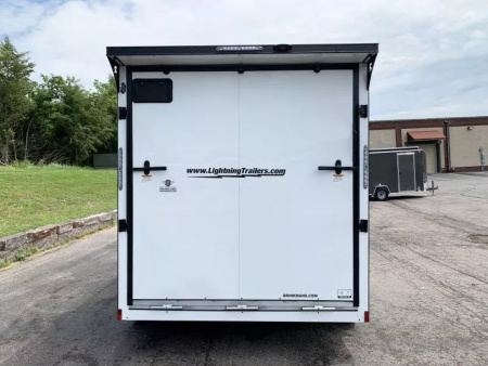 New Lightning 7.5x12 Enclosed Trailer - Rear Ramp- Blackout Package!