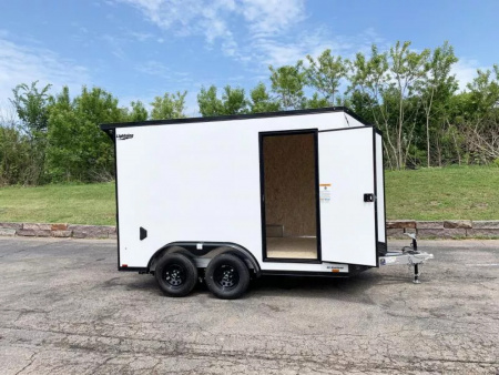 New Lightning 7.5x12 Enclosed Trailer - Rear Ramp- Blackout Package!