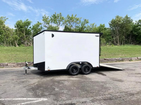 New Lightning 7.5x12 Enclosed Trailer - Rear Ramp- Blackout Package!