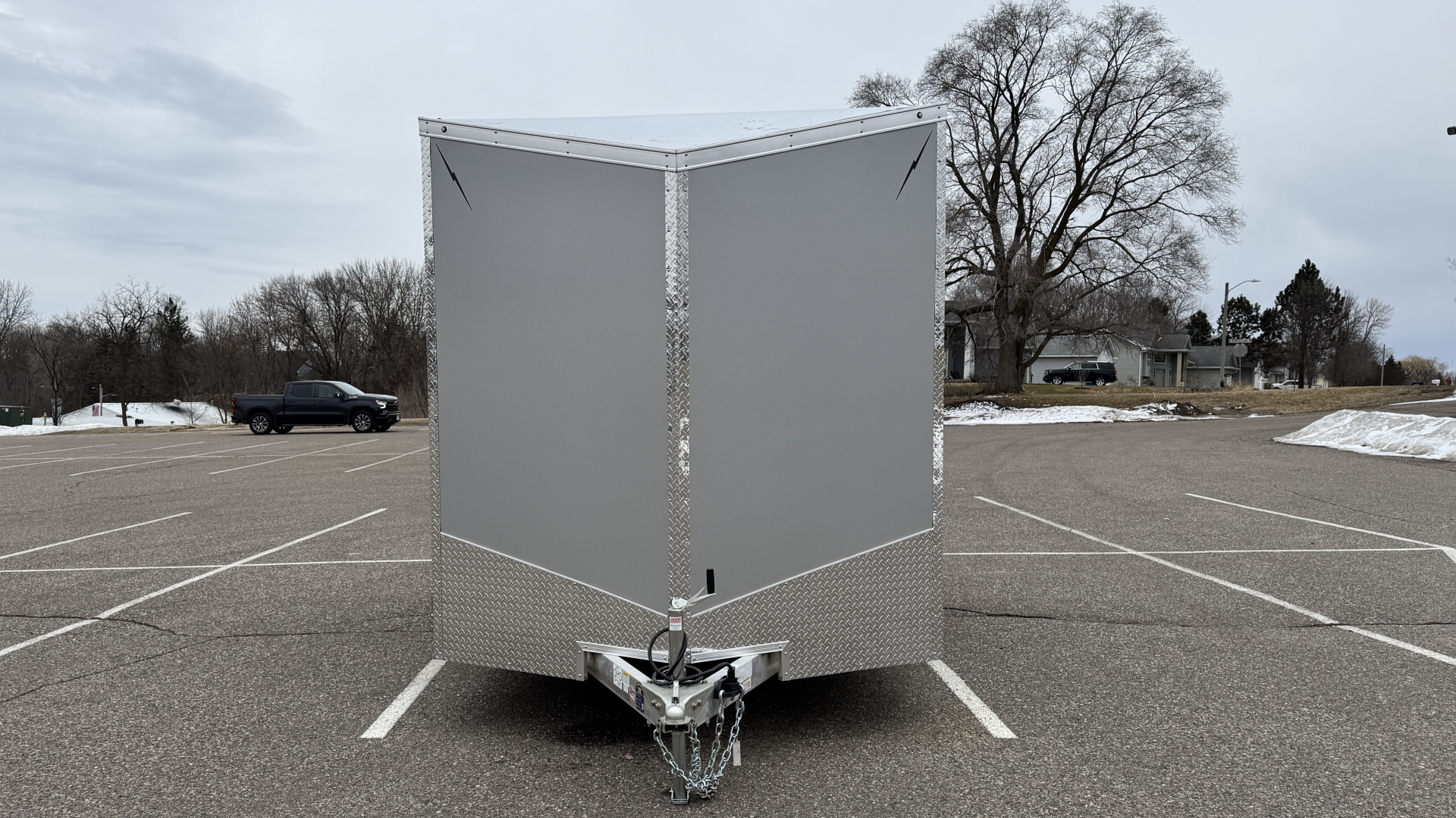 New Lightning 7.5x12 Aluminum Tandem Axle Enclosed Trailer - Rear Ramp!
