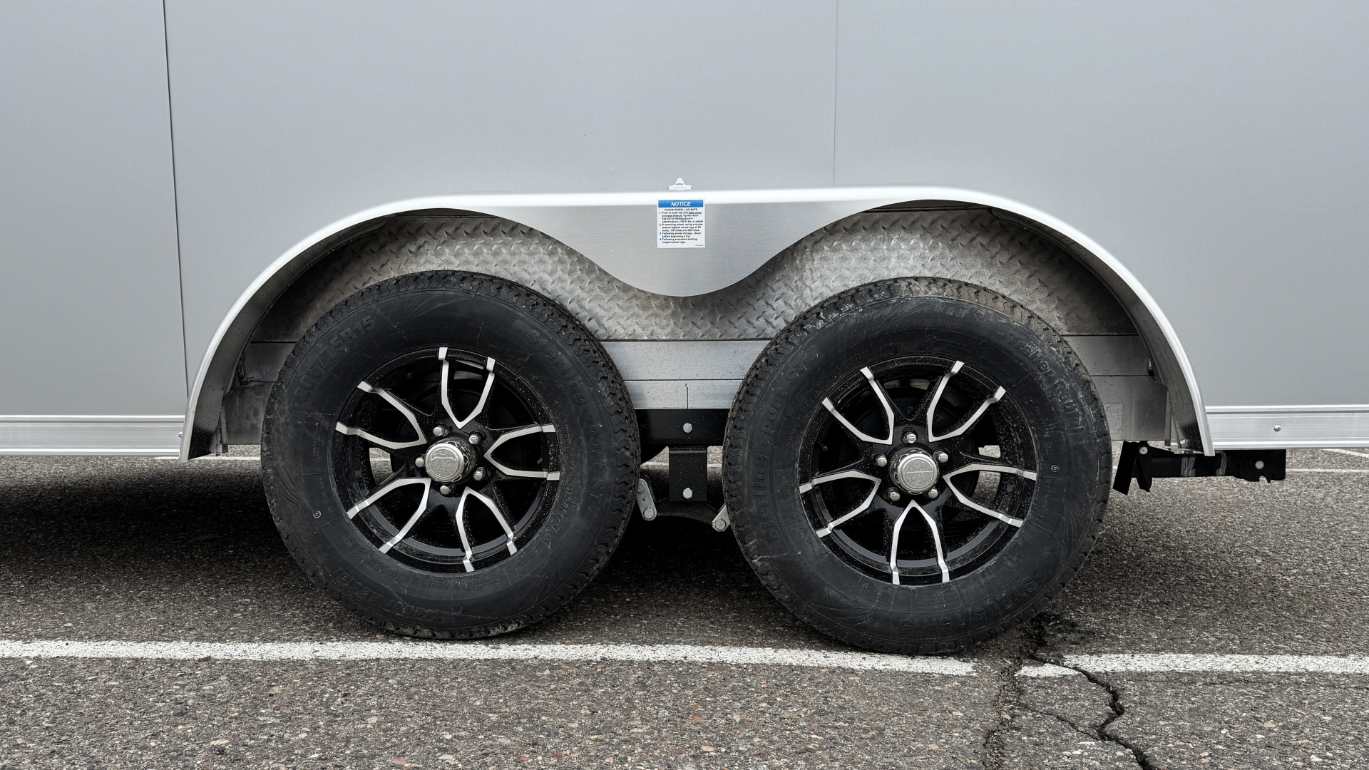 New Lightning 7.5x12 Aluminum Tandem Axle Enclosed Trailer - Rear Ramp!