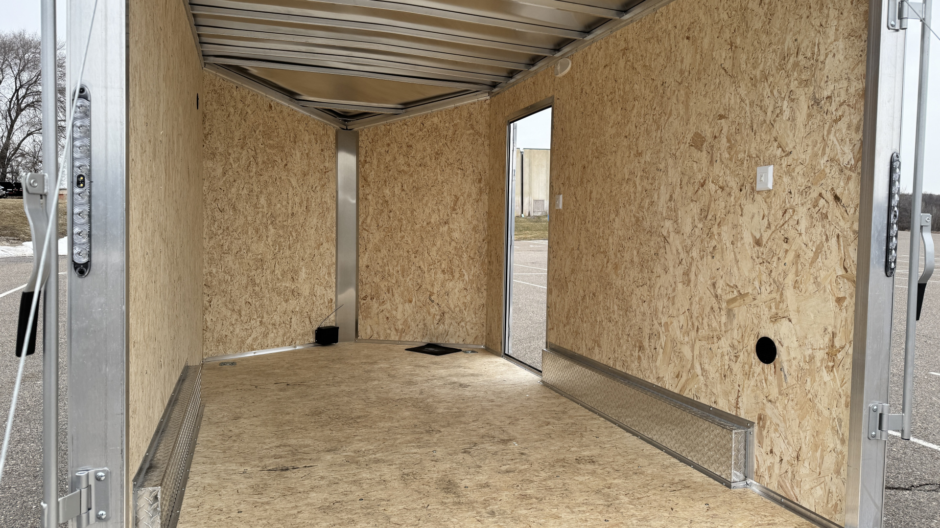 New Lightning 7.5x12 Aluminum Tandem Axle Enclosed Trailer - Rear Ramp!