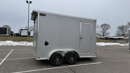 New Lightning 7.5x12 Aluminum Tandem Axle Enclosed Trailer - Rear Ramp!