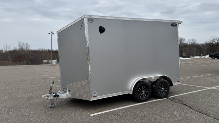 New Lightning 7.5x12 Aluminum Tandem Axle Enclosed Trailer - Rear Ramp!