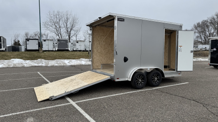 New Lightning 7.5x12 Aluminum Tandem Axle Enclosed Trailer - Rear Ramp!