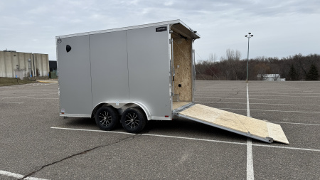 New Lightning 7.5x12 Aluminum Tandem Axle Enclosed Trailer - Rear Ramp!