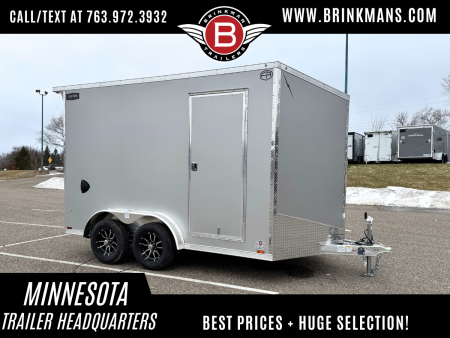 New Lightning 7.5x12 Aluminum Tandem Axle Enclosed Trailer - Rear Ramp!