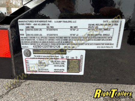 New 2026 6X12 U-Dump Dump Trailer