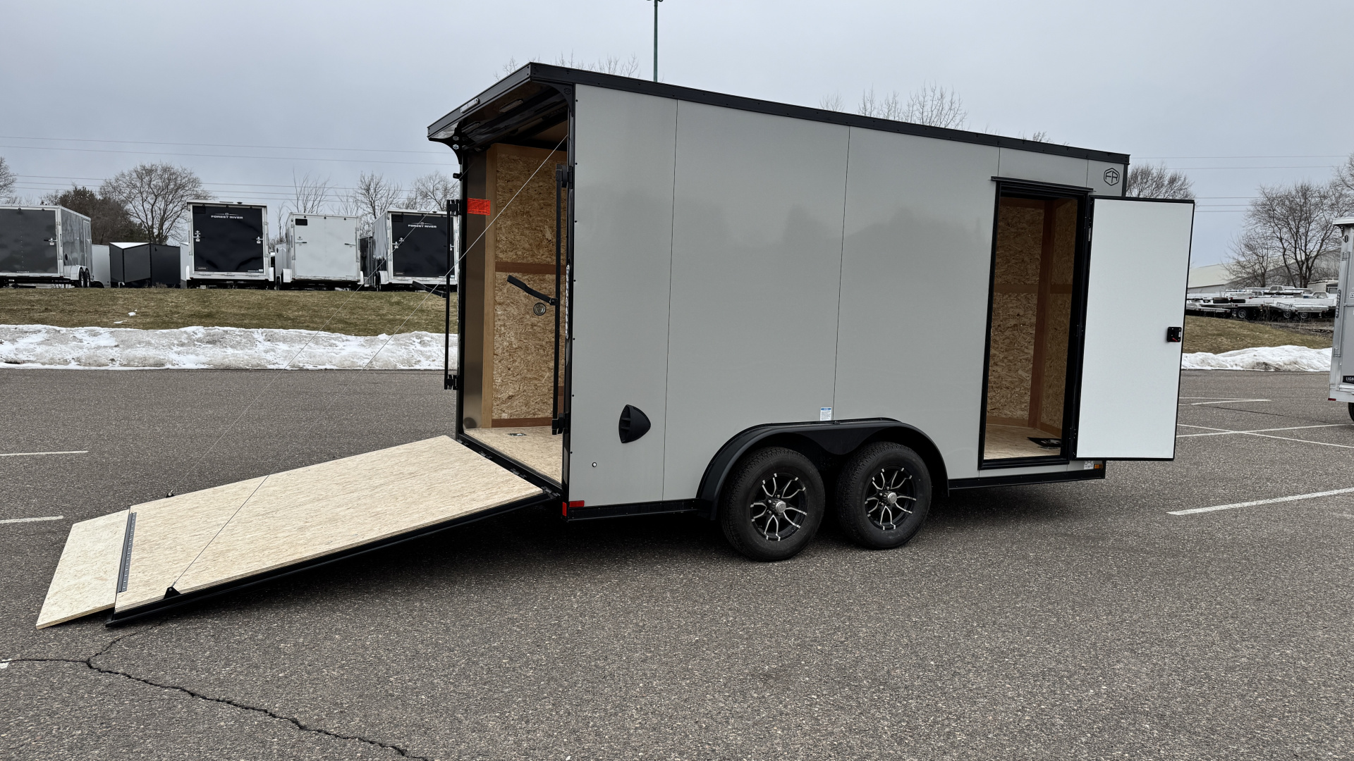 New US Cargo 7.5x14 Enclosed Trailer - RAMP DOOR & Blackout Package!