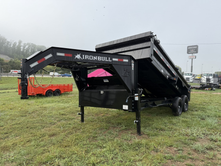 New 2025 Iron Bull DTG 14K 7X16 GOOSENECK SCISSOR LIFT Dump Trailer