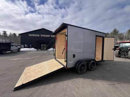 New 2026 Pace American 7x12 + 2ft V nose/ Rear Spoiler/ Polycore / Blackout - 7000GVW