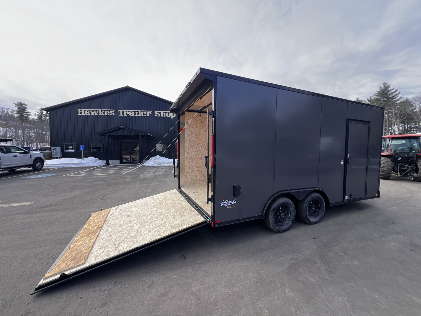 New 2026 Pace American 8.5x16 + 2ft V nose/ Rear Spoiler/ Polycore / 7' Int./ Blackout - 7000GVW