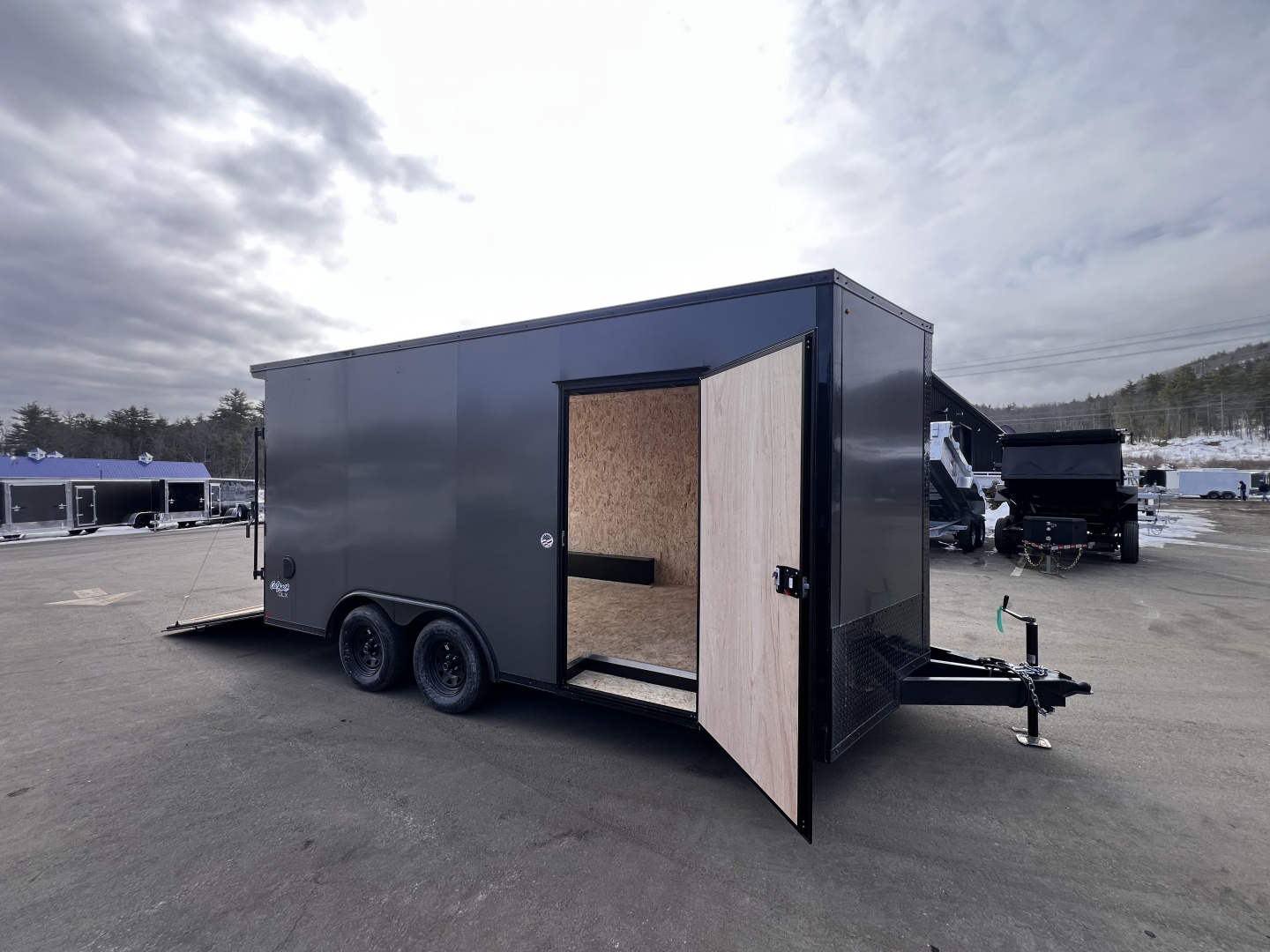 New 2026 Pace American 8.5x16 + 2ft V nose/ Rear Spoiler/ Polycore / 7' Int./ Blackout - 7000GVW