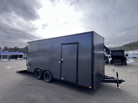 New 2026 Pace American 8.5x16 + 2ft V nose/ Rear Spoiler/ Polycore / 7' Int./ Blackout - 7000GVW