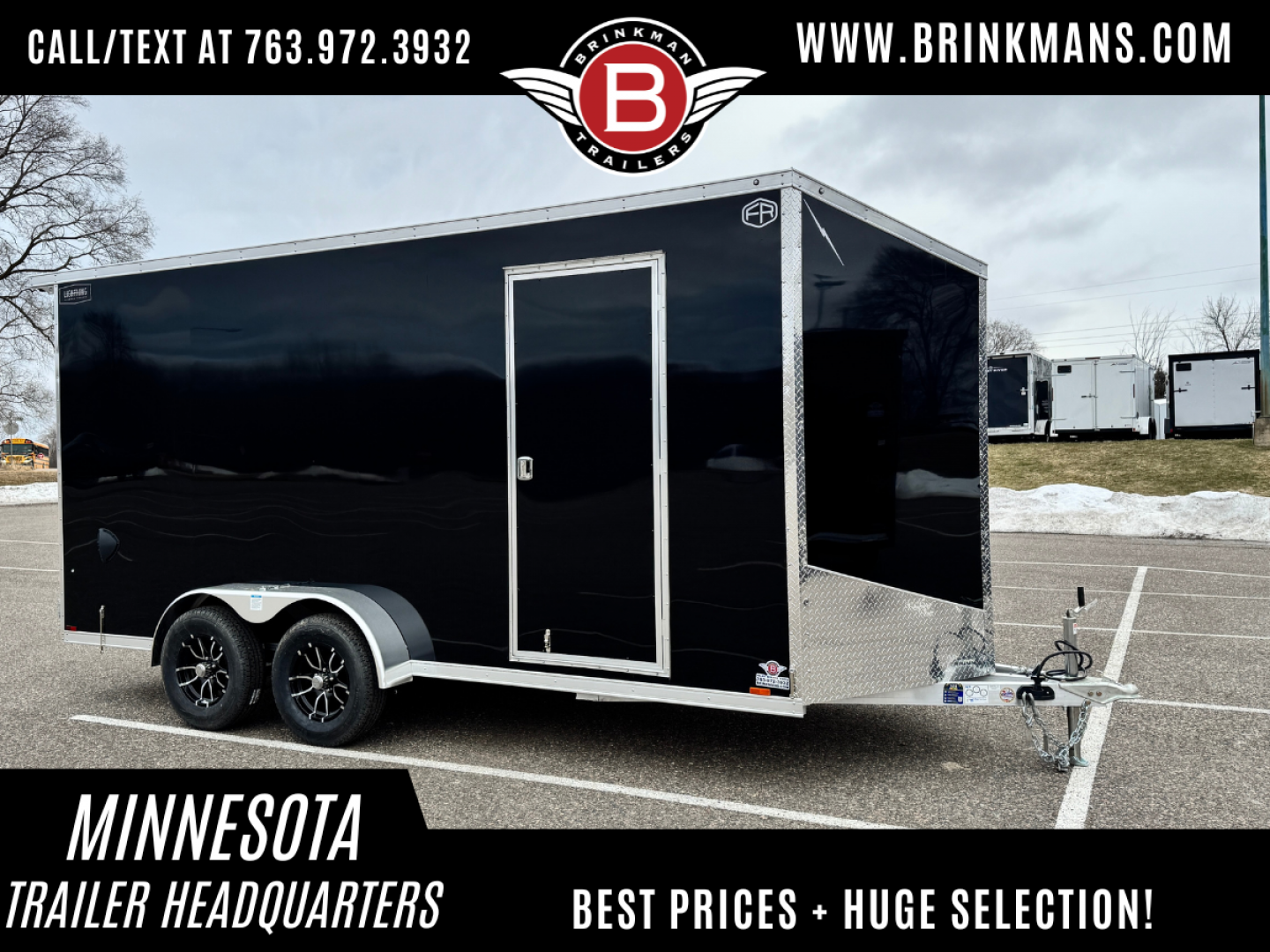 New Lightning 7x16 Aluminum Enclosed Trailer - Double Doors!