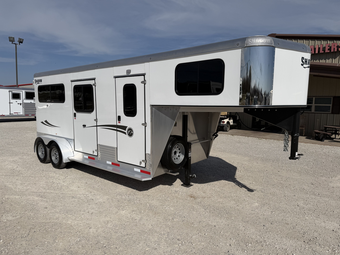 Used 2026 Shadow 2 Horse Gooseneck Straight Load Horse Trailer