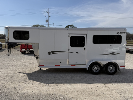 Used 2026 Shadow 2 Horse Gooseneck Straight Load Horse Trailer