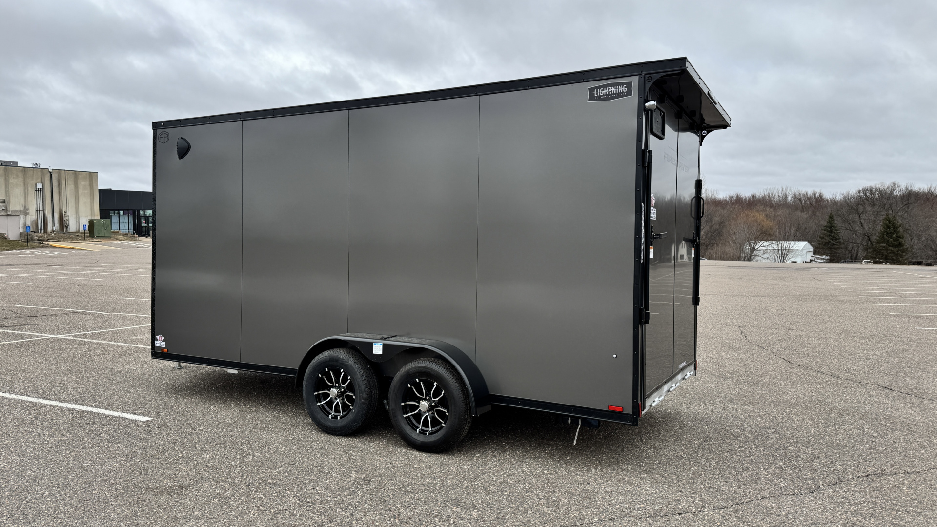 New Lightning 7x16 Aluminum Enclosed Trailer - Ramp Door & Blackout Package!