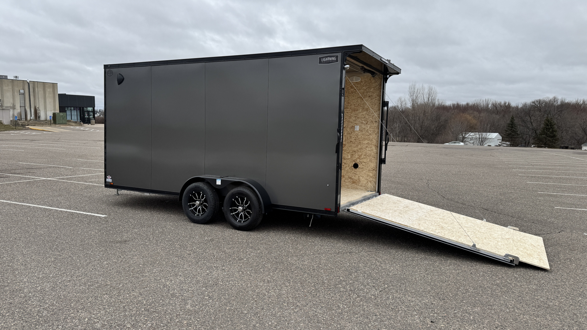 New Lightning 7x16 Aluminum Enclosed Trailer - Ramp Door & Blackout Package!