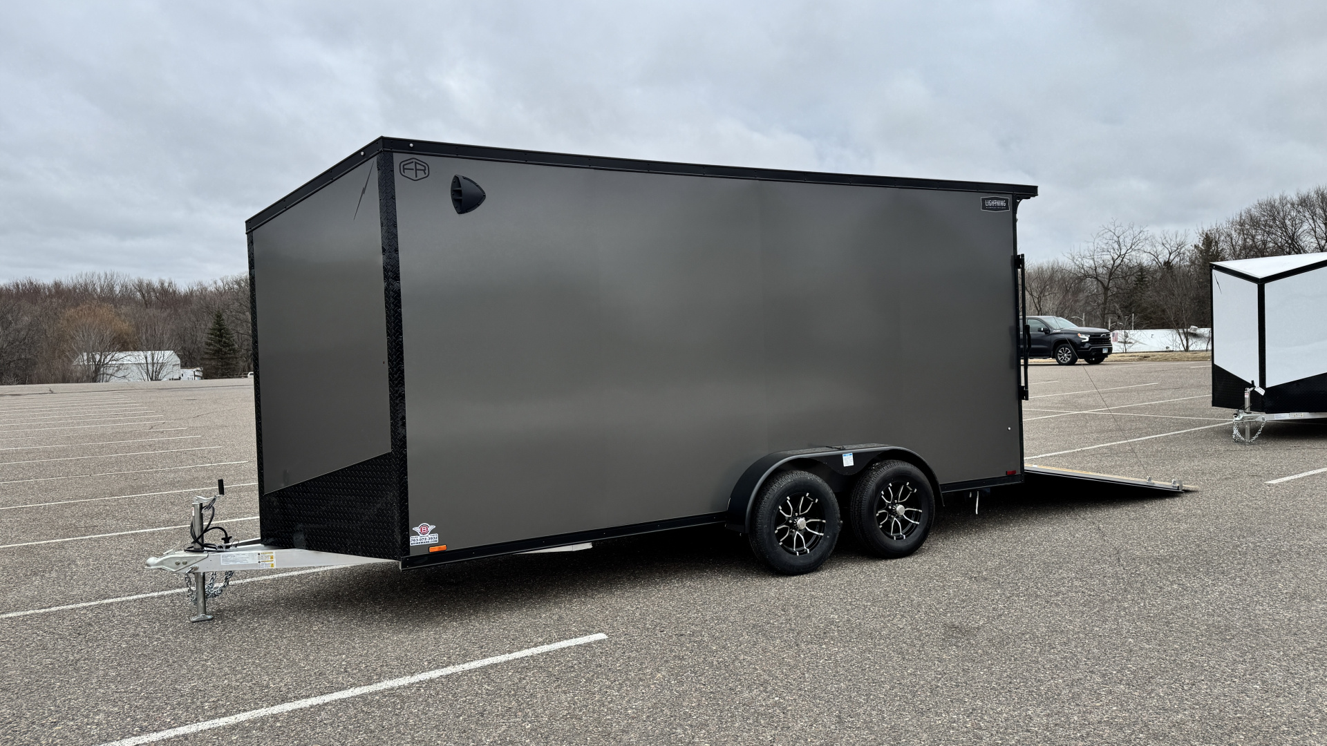 New Lightning 7x16 Aluminum Enclosed Trailer - Ramp Door & Blackout Package!