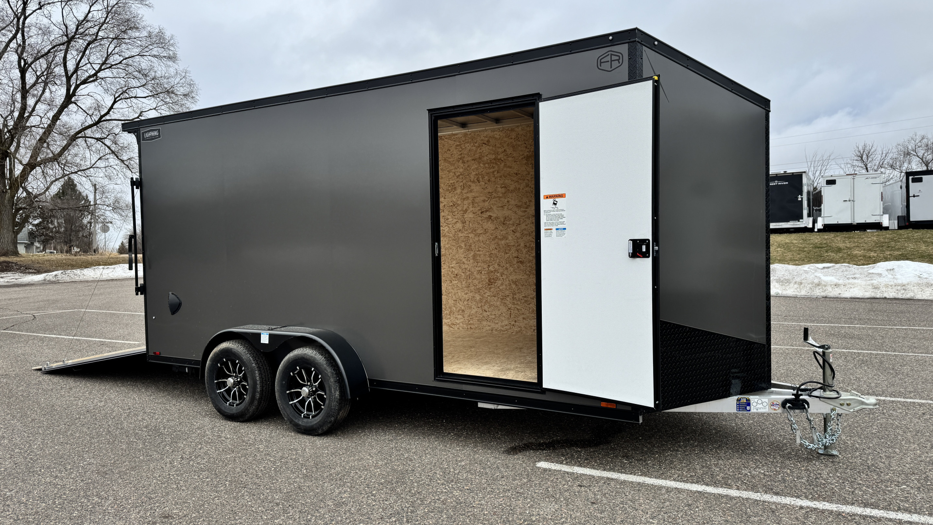 New Lightning 7x16 Aluminum Enclosed Trailer - Ramp Door & Blackout Package!