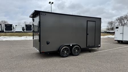 New Lightning 7x16 Aluminum Enclosed Trailer - Ramp Door & Blackout Package!